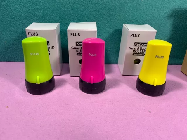 Kespon Guard Your Id Roller Advanced Pink Yellow Green Blk Ink - NEW - FREE SHIP