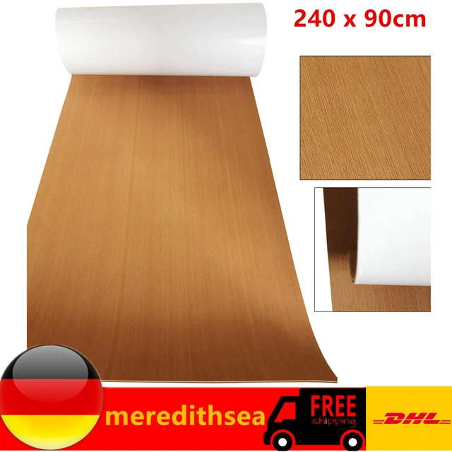 Teak Sintetico 3m 240x45 Cm In Schiuma EVA Finto Teak Per Pavimentazione Di Barche, Per Yacht, Nautica, Autoadesiva, Impermeabile, Per Yacht, Motoscafi, Kayak Tek Sintetico Per Barche