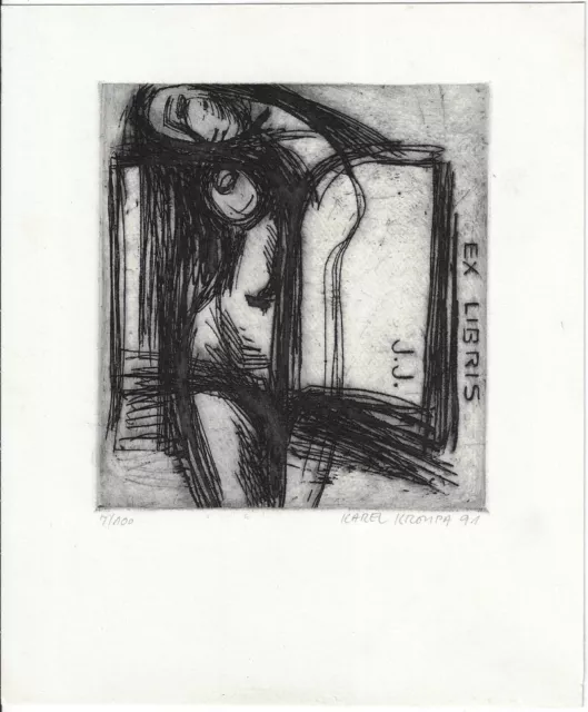 KAREL KROUPA: Exlibris für J. J., Akt