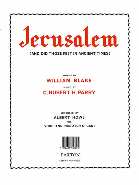 Jerusalem (Voice/Organ) Hubert Parry Voice, Organ Accompaniment  Book [Softcover