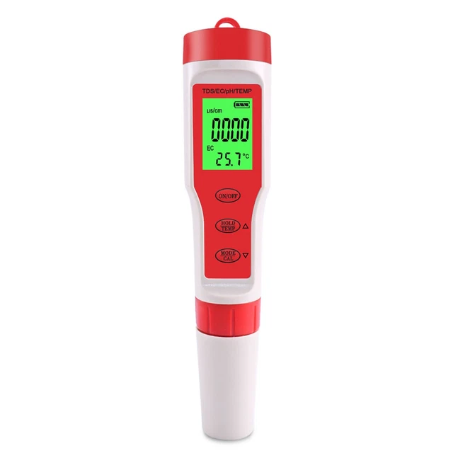 1X Water PH Meter 4 In 1 PH Temp Pen Type Tester For Home Brewing With Backlight