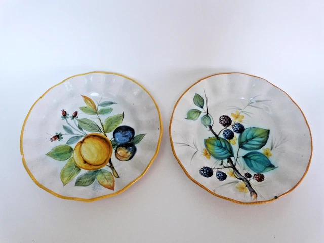 Série X6 Assiettes Miniatures Capodimonte – Faïence Italienne – Dinette Vintage