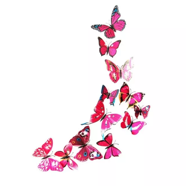 Adhesivo de pared, 12 piezas 3D mariposas - Decoración y muebles para el hogar 3