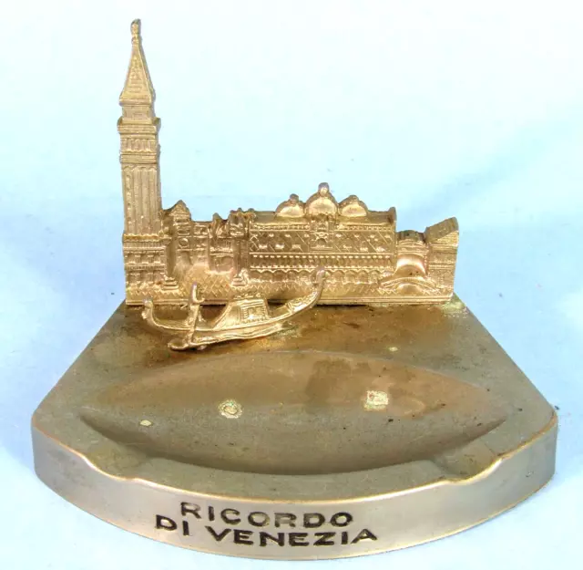 St. Marks Cathedral & Campanile Venice Vintage Metal Souvenir Building Ashtray