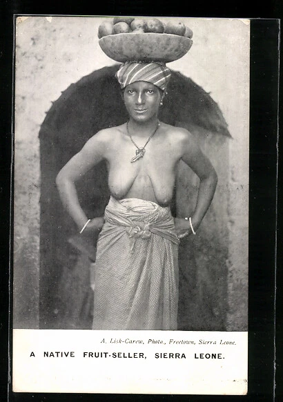 CPA Sierra Leone, Fruit Seller, afrikanische nackte Frau