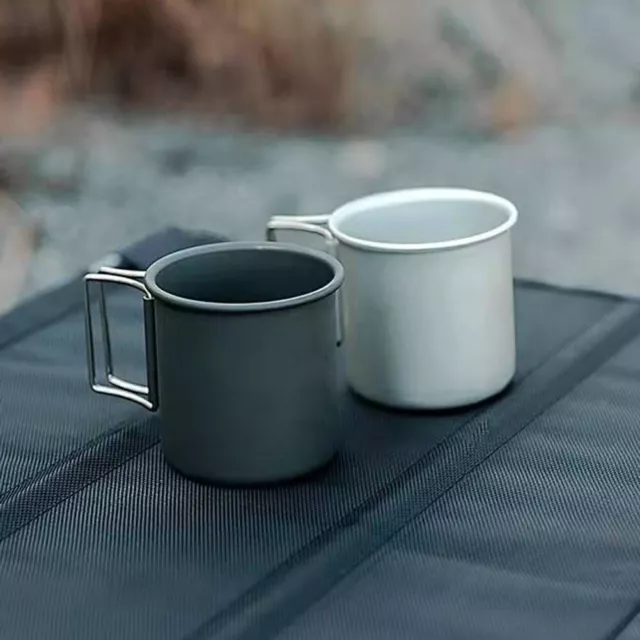 Aluminum Coffee Cup Mug 250ml Capacity with Folding Handles for Easy Transport