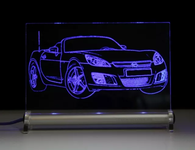 LED Leuchtschild graviert ist Opel GT Roadster   AutoGravur