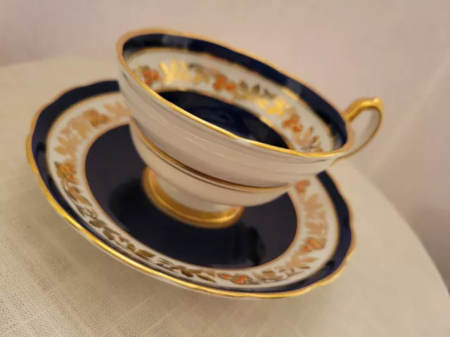 Vintage GROSVENOR Bone China Tea Cup & Saucer Fruit & Vine England Cottage Core