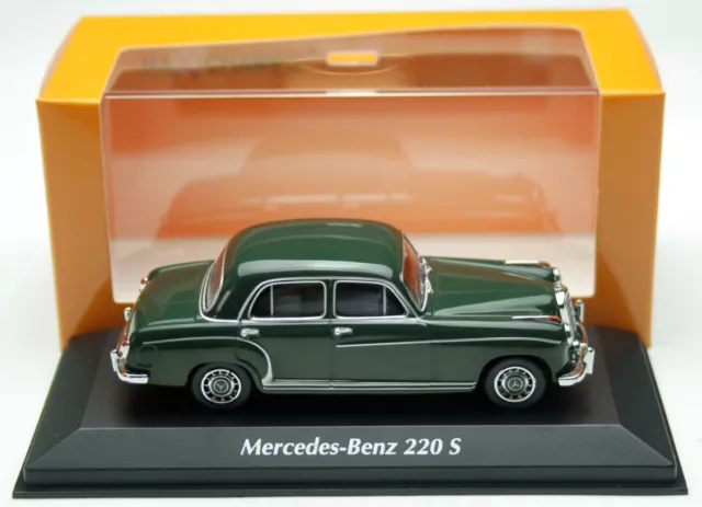 Mercedes 220 S Ponton W180 II Bj. 1956-1959, dunkelgrün, Minichamps im M. 1:43 3