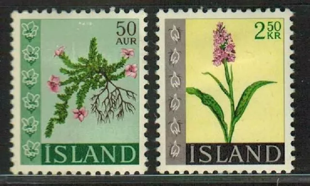 Iceland 393-94 Mint Hinged Flower Stamps 1968 Free Fast US Shipping