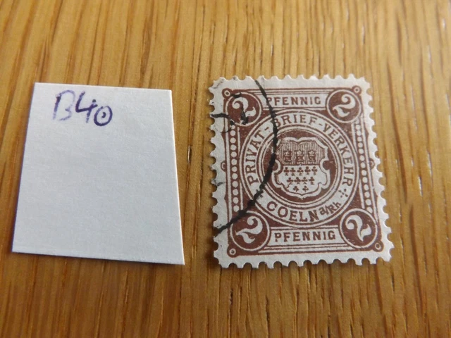 Privatpost / Stadtpost Köln B, Nr. 4 gestempelt
