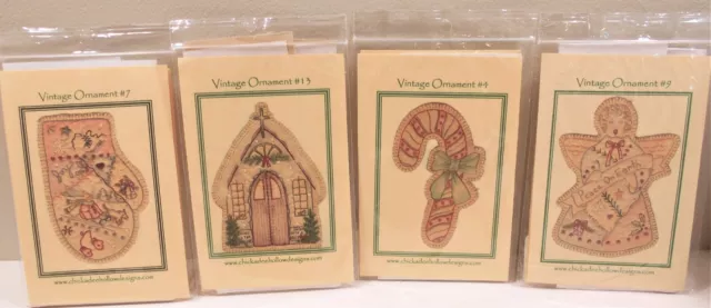 4 Nuevos en paquete Kits De Look Ornamnet Chickadee Mitón Hueco Ángel Iglesia Caña de Caramelo