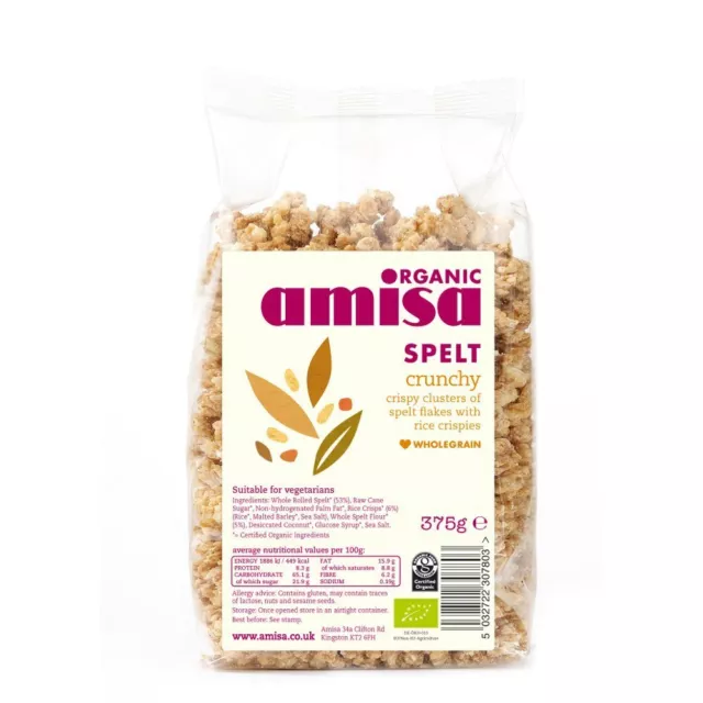 Amisa Organic Spelt Crunchy 375g-8 Pack