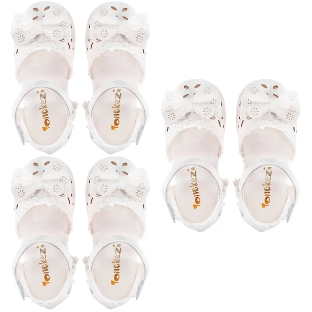 3 paia di bambini Sandal PU in pelle Bowknot Decor Decor Le bambine Scarpe