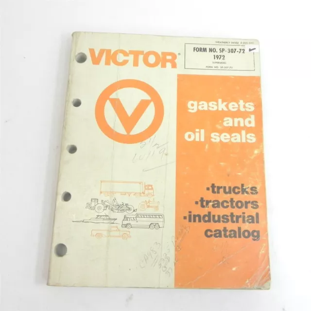 Vintage 1972 Victor Gaskets And Oil Seals Catalog For Trucks Tractors Industrial