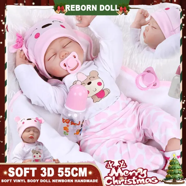 22" Realistic Reborn Dolls Baby Lifelike Handmade Newborn Vinyl Silicone Gift AU