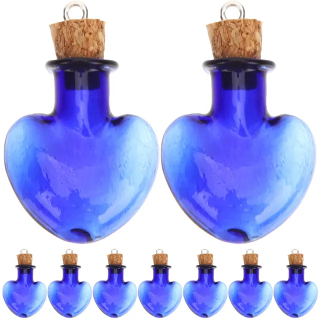 10 piezas frasco de botella de vidrio de los deseos con frascos de corcho en miniatura teléfono celular
