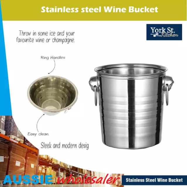 AU 5L Stainless Steel Wine Bucket Champagne Ice cooler Modern design