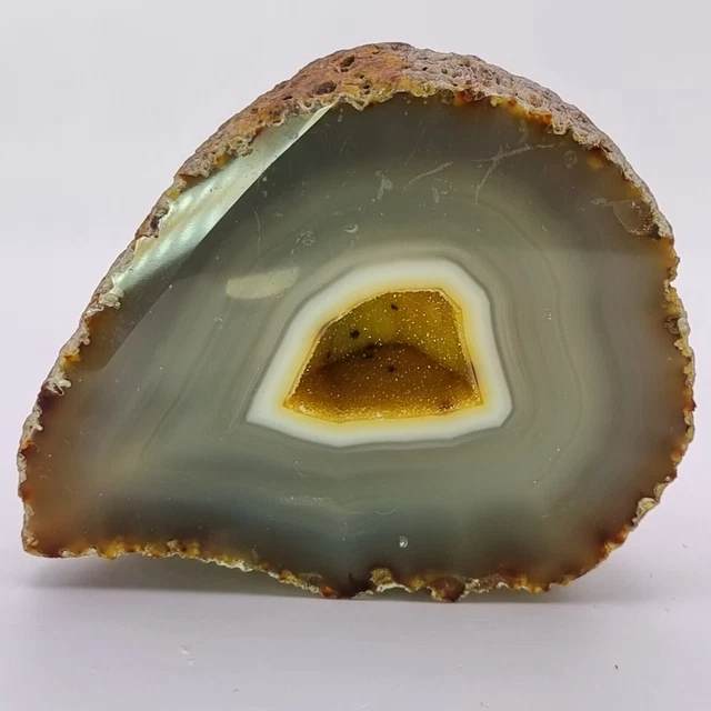 Große Achat Geode Druse, Glatt Geschnitten 94*74*52mm, 460g Sammlung Quarz