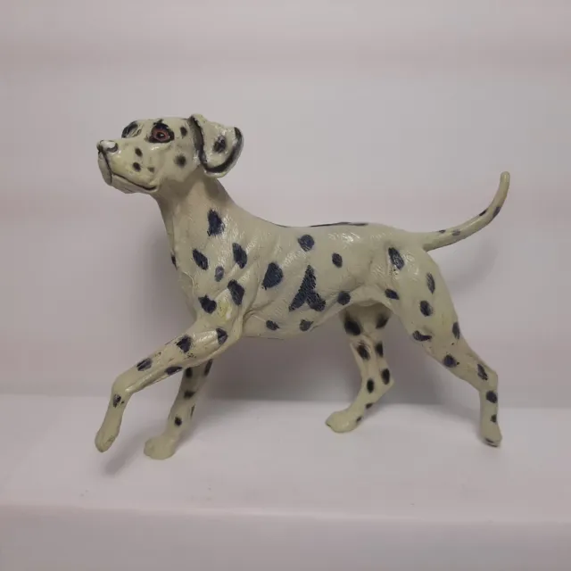 English Black White Pointer Dog Hard Plastic PVC Figurine 4.5" x 6"