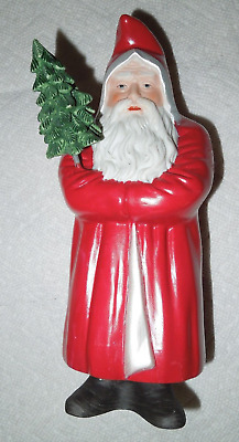 Old World Christmas Ceramic Santa With Tree Figure 8.5" Tall
