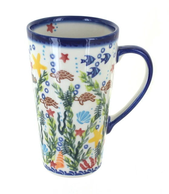 Blue Rose Polish Pottery Atlantis Large Coffee Mug