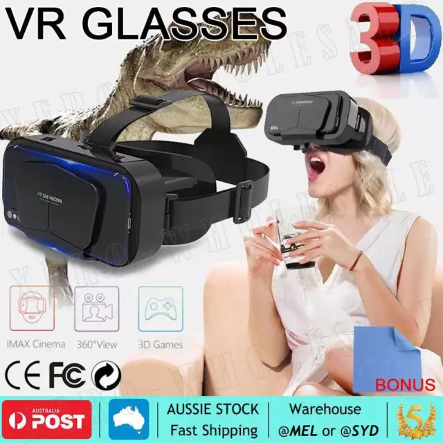 3D Google VR Box Headset Virtual Reality Glasses For Game Movie Smart Phone