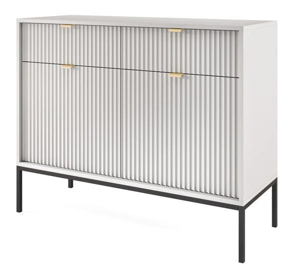 Commode Buffet Console 104cm Gris 2-türig Avec Tiroirs MDF 83695696