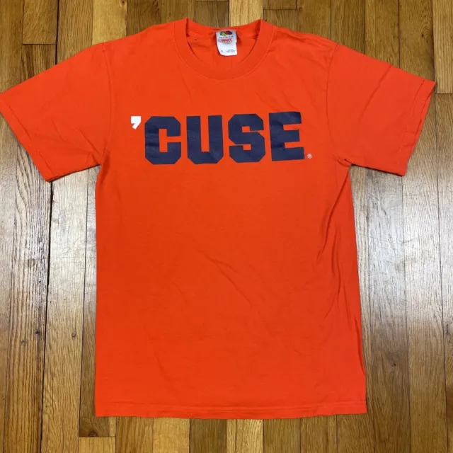 Syracuse University Shirt Mens Small Spell Out 'CUSE Orange