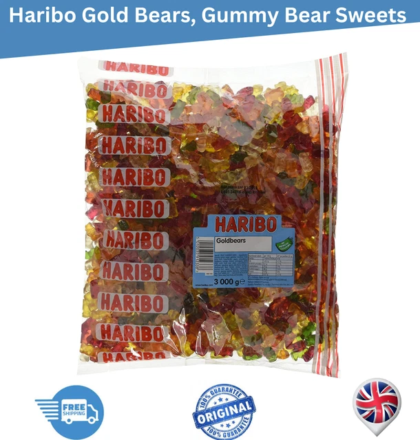 HARIBO GOLD BEARS, Gummy Bear Sweets, Bulk Bag 3 kg £18.20 PicClick UK