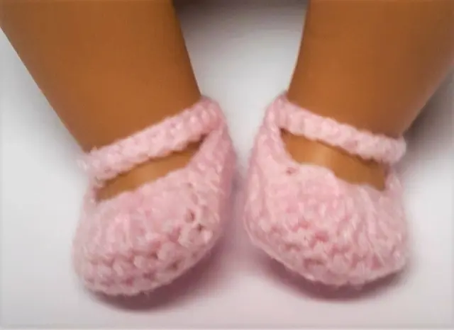 Pale pink Mary Jane Doll shoes American Girl Our Generation Baby Born 6.5 cm