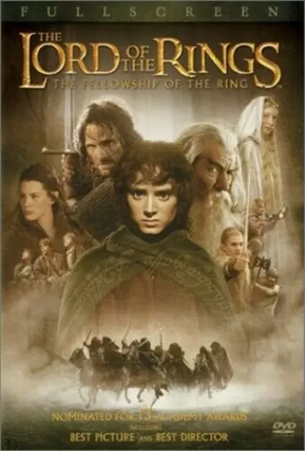 Lord of Rings: Fellowship of Ring Elijah Wood 2001 DVD Top-quality