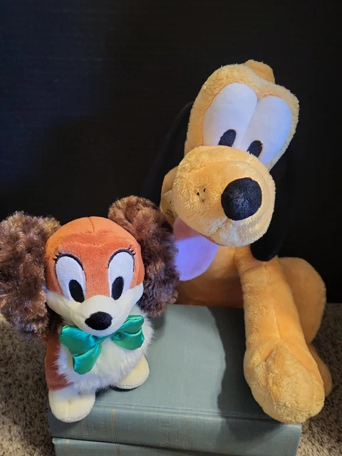 Disney Store Pluto and Fifi Plush Stuffed Animals Mickey's  dog and Minnie's dog