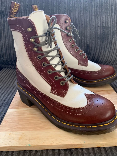 DR MARTENS BROGUE style Heeled Boots RARE Gretchen size 7 Worn