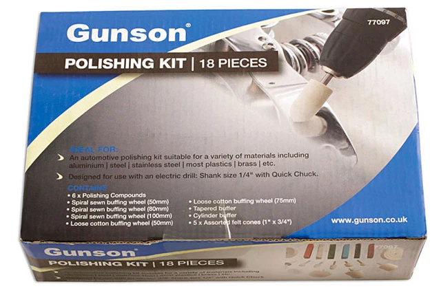 GUNSON 77097 Kit de Polissage - 18 pcs / polishing kit / Poliersatz