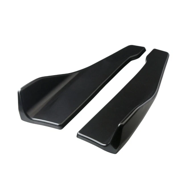 2x Spoiler Lip Splitter Diffuser Glossy Black Fit For Car Rear Bumper Side Skirt