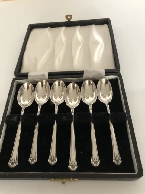 Cased Set Of 6 Sterling Silver Coffee Spoons (Sheffield 1938)