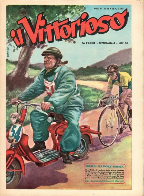 [Atp] Rivista Vittorioso Originale Anno 1951 Numero 15 Ciclismo Robic