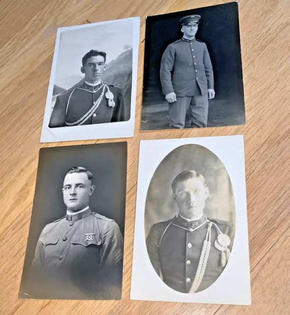 4 Vintage REAL PHOTO POSTCARDS - WWI Era MARINES - Panama City & more