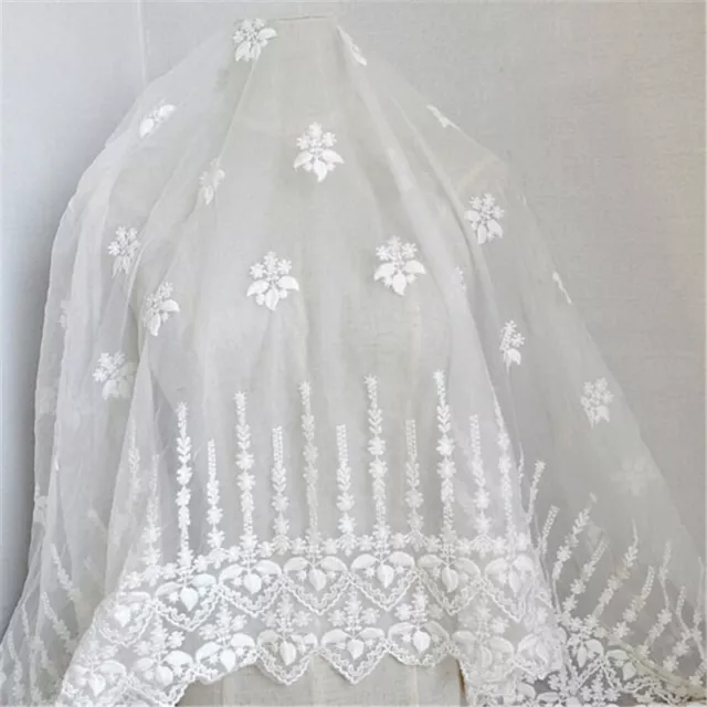 Embroidery Floral Lace Mesh Fabric DIY Costume Clothes Wedding Dress Curtain