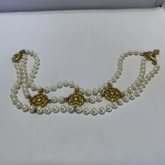 The Limited Gold Faux Pearl Strand Choker Necklace