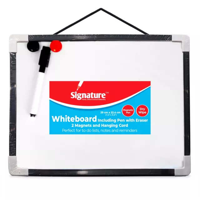 A4 Magnetic Whiteboard White Board Dry Wipe Office School Home Memo Notice Small
