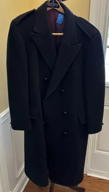 Barney’s NY Size S Black Overcoat Mint Wool Authentic Kilgour