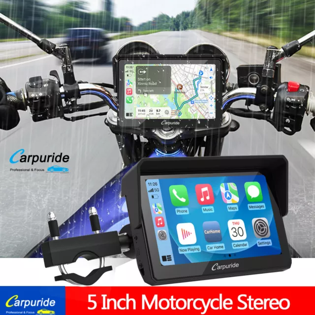 Carpuride Motorcycle Stereo Wireless Apple CarPlay Bluetooth Radio