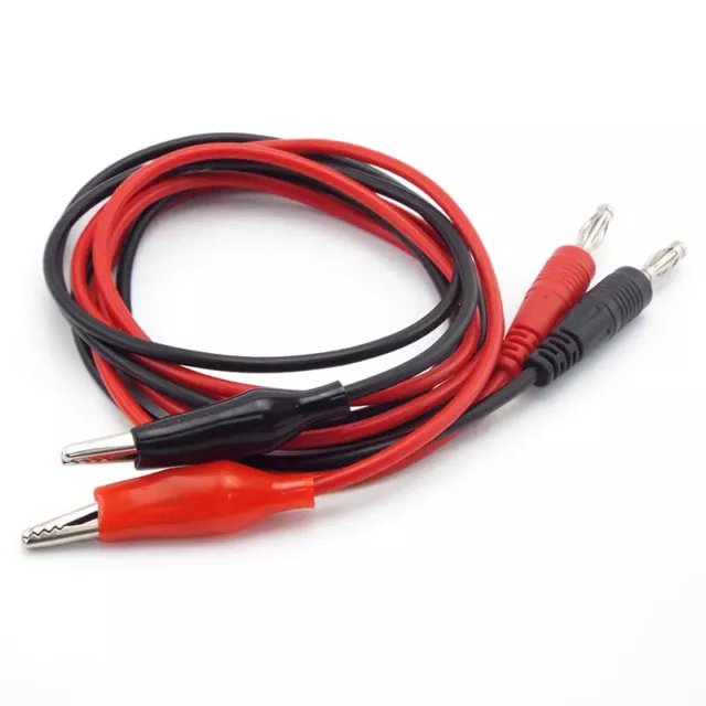 1M Banana Plug Probe Cable to Alligator Test Lead Clips for Multimeter Testing