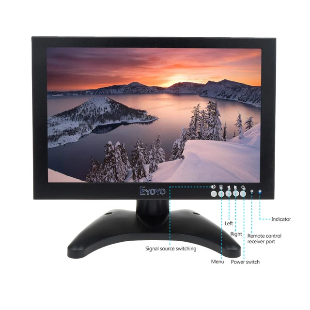 10 inch IPS EDP HD 1920*1201 Video Audio HDMI VGA Monitor Screen Remote Control