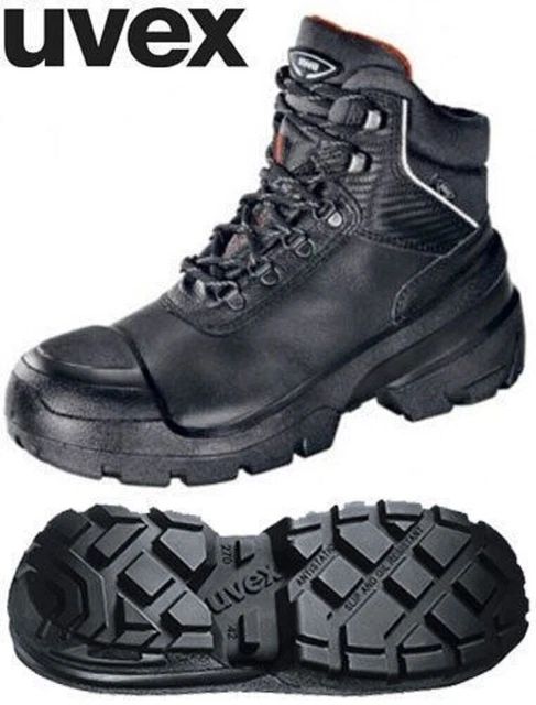 UVEX SAFETY BOOTS Quatro Black Leather S3 SRC Steel Toe Mid Sole 84012 uvex-safety-boots-quatro-black-leather-s3-src-steel-toe-mid-sole-84012