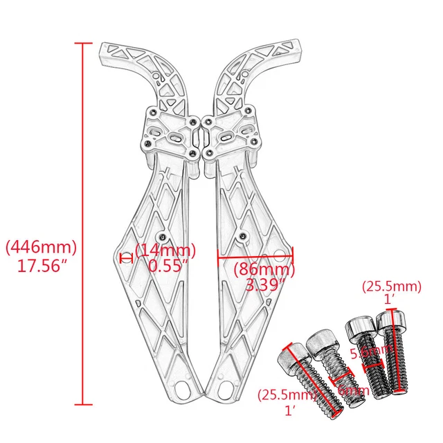 STRONG ARM BATWING Inner Fairing Support + Speaker Brackets For Harley Davidson EUR 59,49