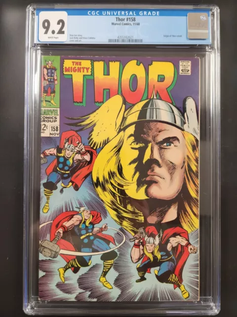 Thor #158 (1968) CGC 9.2, Stan Lee story, Jack Kirby cover & art!!!