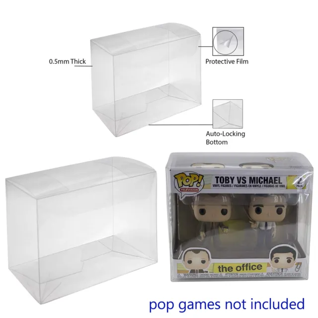 Clear Display Box Protector For Funko Pop 2-Pack Vinyl Figures 0.5mm Cases Cover